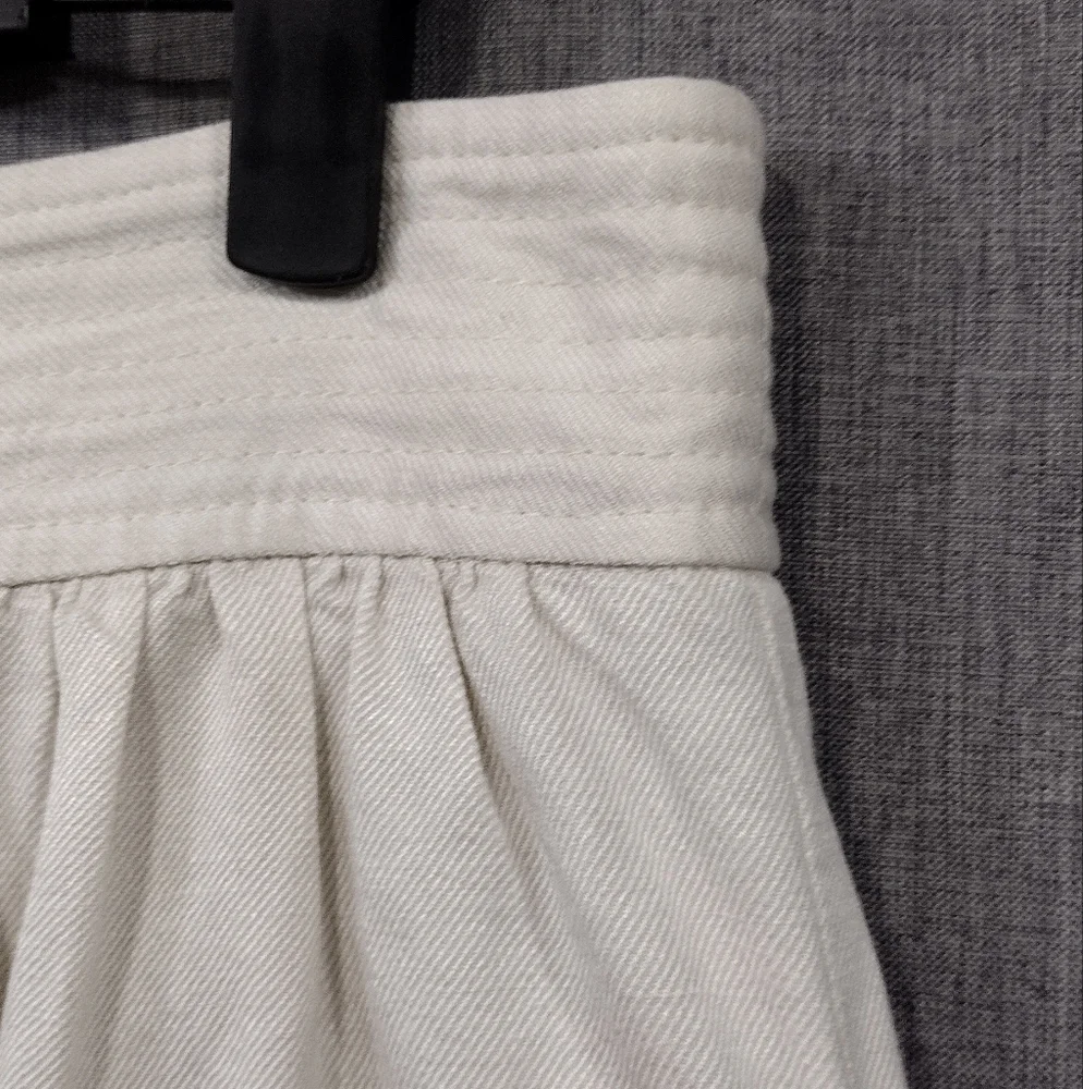 J.Crew Linen Blend Button Short Skirt Women's 6 White Preppy Academia Retro 90s - Picture 3 of 8